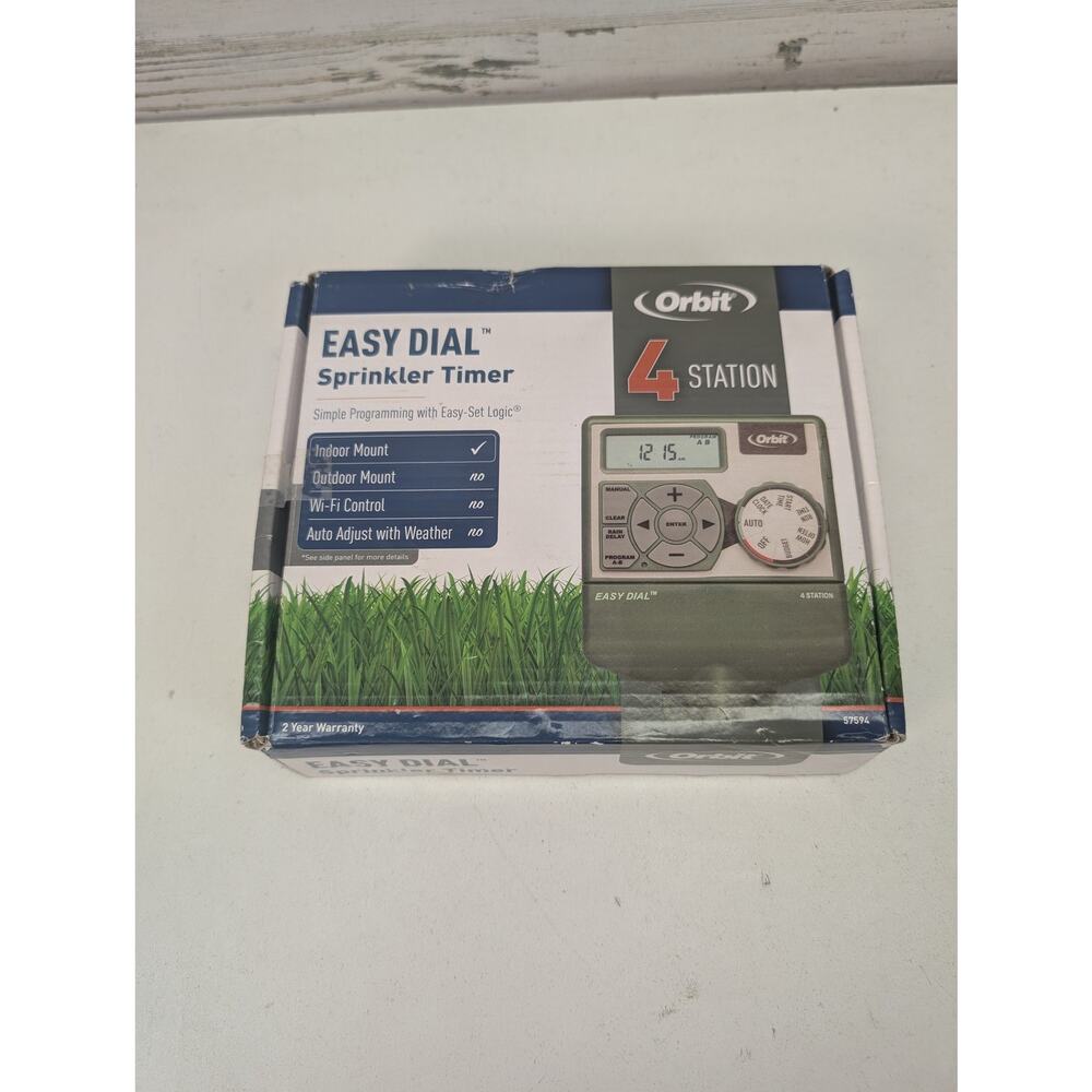 Orbit Easy Dial 4 Station Sprinkler Timer Indoor Controller 57594 Irrigation Sys